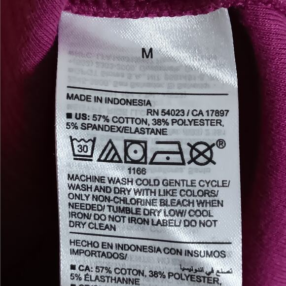 Old Navy Top Size Medium Raspberry Pink Long Sleeve Square Neckline - Picture 6 of 7